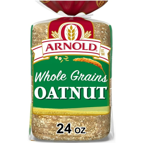 Arnold Whole Grains Oatnut Bread 24 oz Pre-Sliced Multigrain Loaf (Pack of 6)