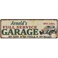 thumbnail image 1 of Arnold's Full Service Garage Metal Sign 8x24 Rusty Man Cave 108240047031, 1 of 1