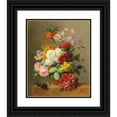 thumbnail image 1 of Arnoldus Bloemers 12x14 Black Ornate Wood Framed Double Matted Museum Art Print Titled: Still Life with Roses, Peonies, Tulips, Narcissi, Convulvulus and Others in a Vase on a Marble Le, 1 of 5