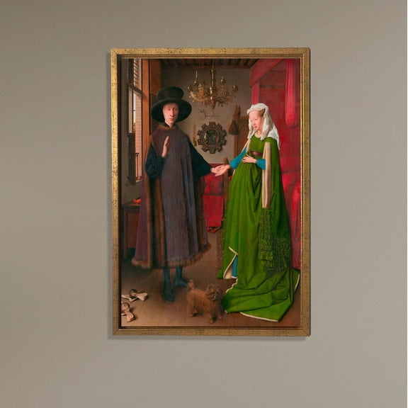 Arnolfini Portrait, Jan Van Eyck Renaissance Poster, Symbolic Couple, Classic Vertical Wall Art Living Room UNFRAMED Poster, Wall Art for Decor, Present, 8x12