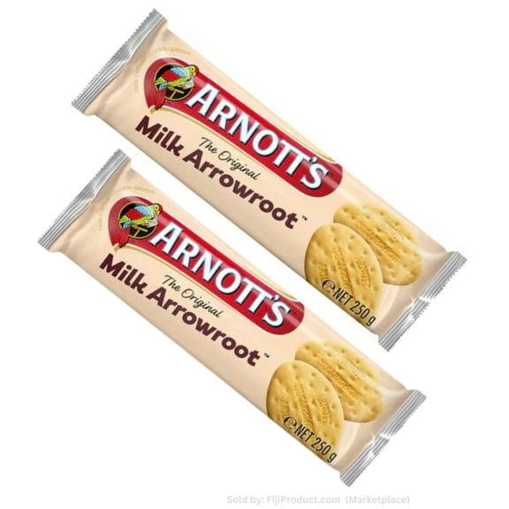 Arnott's Milk Arrowroot Biscuits (Pack Of 2 x 250g EA) Perfect for dunking in milk or enjoyed with various savoury or sweet toppings...