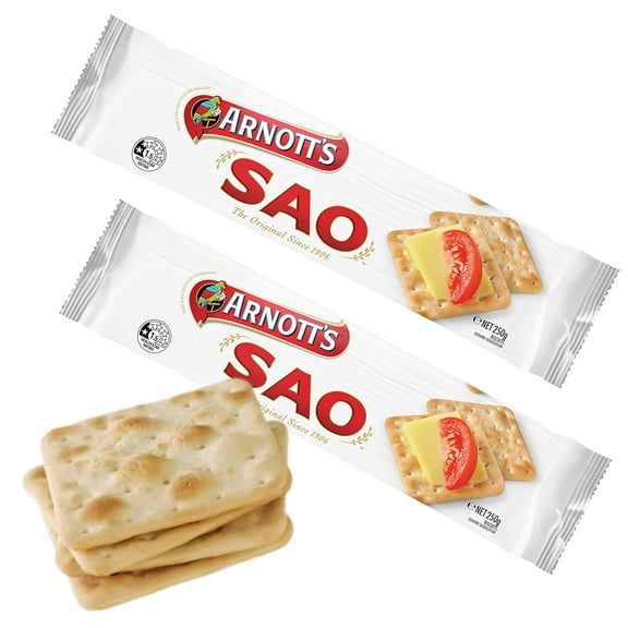 Arnott's SAO Biscuit (Deal-Pack Of 2 x 250g) The Original Since 1906 Full Size, A family favorite for generations