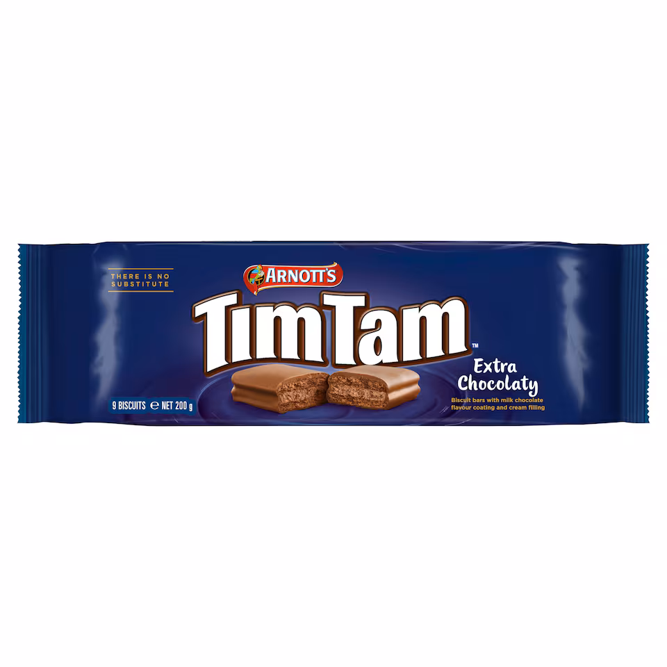 Arnott's Tim Tam Extra Chocolaty Double Coated 200g - Pack of 6