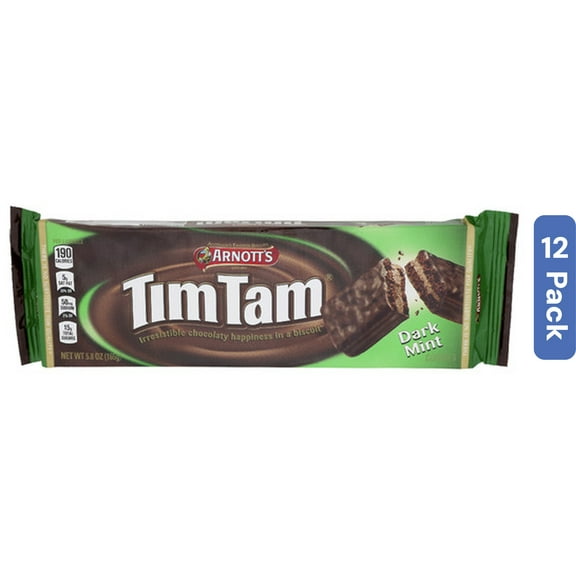 Arnotts Tim Tam Dark Mint Chocolate Cookies 5.8 oz (Pack of 12)