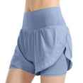 thumbnail image 1 of Arnsht 2 in 1 Athletic Shorts for Women Biker Underneath Running Shorts High Waisted Gym Workout Short with Side Pockets Blue M, 1 of 4