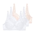 thumbnail image 1 of Arnsht 3-Pack Women's Solid Color Thin Breathable Lace Bras Plus Size Gathering Unlined Wireless Lace Full Coverage Bras Beige 90C, 1 of 5