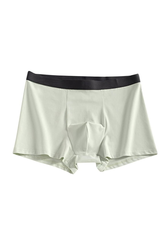 Boxer Brief for Men Low-rise Vertical Fly Pull-on Style Smooth Flat Waistband Green XXL