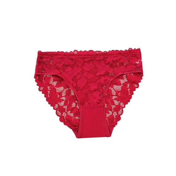 Arnsht Cheeky Underwear for Women Large Size High Waist Lace No Show Bikini Soft Breathable Thin Thong Seamless Panties Red XL