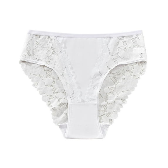 Arnsht Cheeky Underwear for Women Large Size High Waist Lace No Show Bikini Soft Breathable Thin Thong Seamless Panties White XXXXL
