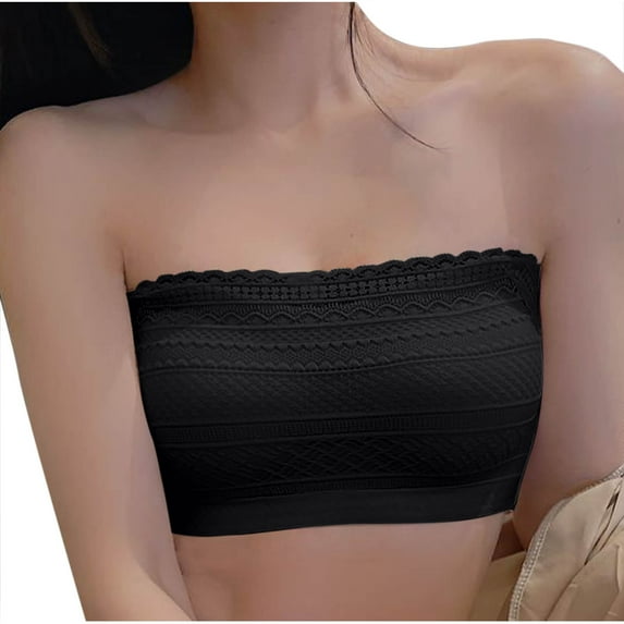 Arnsht Fashion Women Solid Color Lace Camisole Modesty Panels Anti Peep Cleavage Cover Wearable Mock Camisole Bra Black M