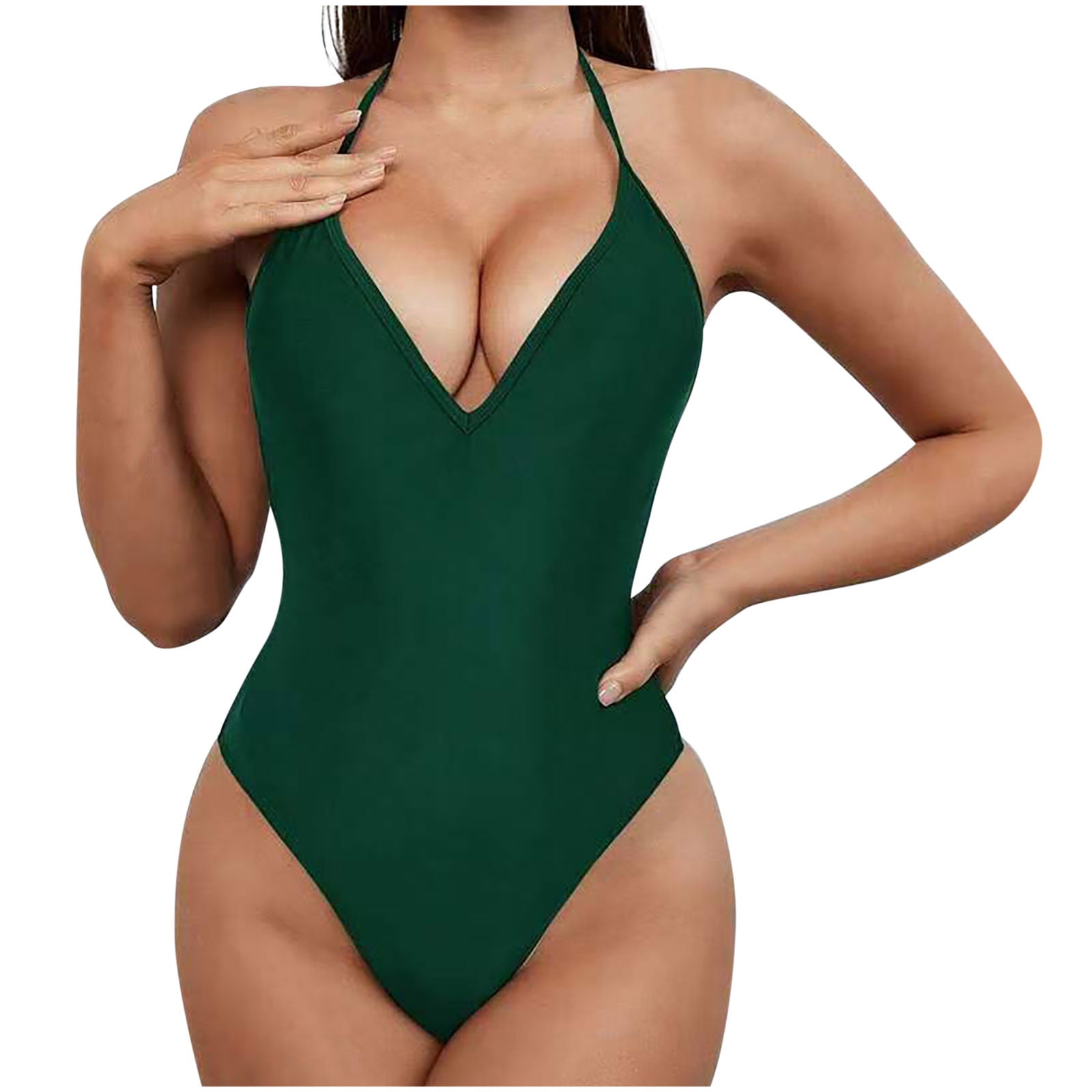 Arnsht High Cut Thong One Piece Sexy Swimsuit Low Back Cheeky Bathing Suits for Women Fashion Backless Tight Solid Color Bikini Swimwear Green M - Walmart.com Arnsht High Cut Thong One Piece Sexy Swimsuit Low Back Cheeky Bathing Suits for Women Fashion Backless Tight Solid Color Bikini Swimwear Green M - Walmart.com
