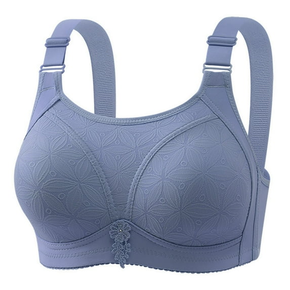 Arnsht High Impact Sports Bras for Women Plus Size Non Padded Wirefree Workout Bra Full Coverage Breathable Underwear Blue 36