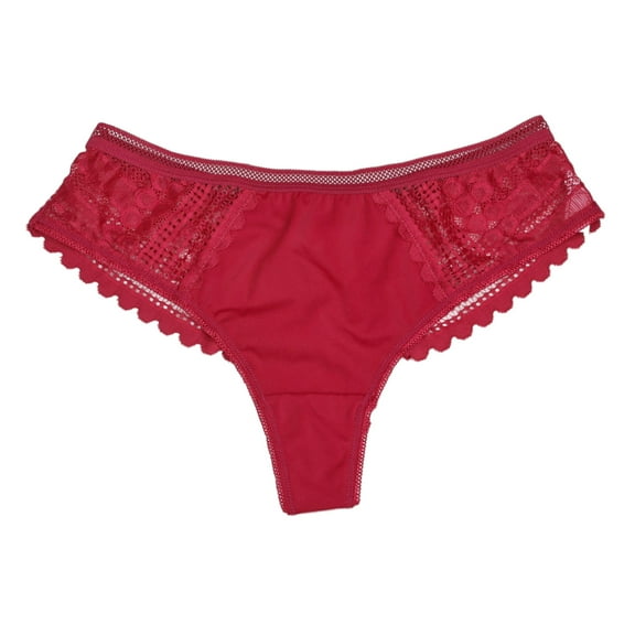 Arnsht Lace Panties for Women Rhinestone Cheeky Briefs Comfortable Breathable Hipster Underwear Red S