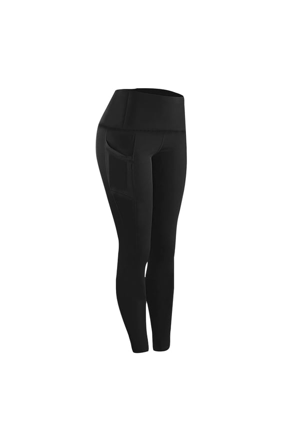 Leggings with Pockets for Women, High Waisted Tummy Control Hip Lift Fitness Sports Running Yoga Athletic Pants Activewear Black XXXL
