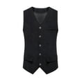 thumbnail image 1 of Arnsht Men's Corduroy Vest V-Neck Vintage Western Cowboy Waistcoat Sleeveless Jacket Slim Fit Casual Business Vests Tanks Blouse Black XXL, 1 of 8