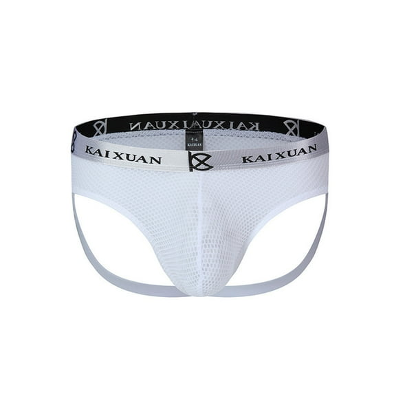 Arnsht Men's Fashion Sexy Erotic Panties Stretchy Low Waist Solid Color Triangle Panties Underwear Breathable Thong Briefs White L