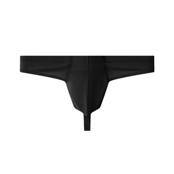 Arnsht Men's Ice Silk Bulge Pouch Breathable Comfort Mesh Stretch Low Waist Solid Color Underwear Triangle Briefs Underpanties Black L
