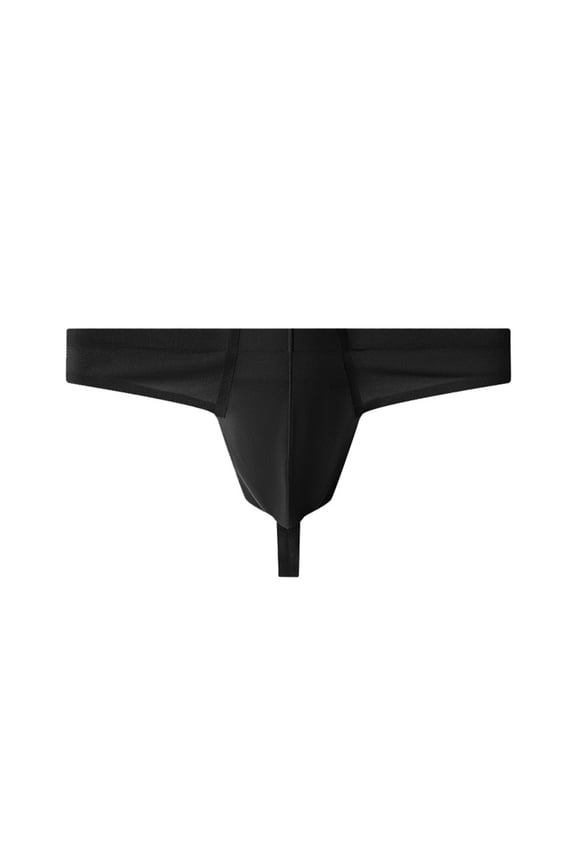 Men's Ice Silk Bulge Pouch Breathable Comfort Mesh Stretch Low Waist Solid Color Underwear Triangle Briefs Underpanties Black XL