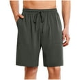 thumbnail image 1 of Arnsht Men's Pajama Shorts Cotton Lounge Sleep Shorts Elastic Waist Loose Comfortable Breathable Sleepwear Pants with Pockets Gray S, 1 of 7