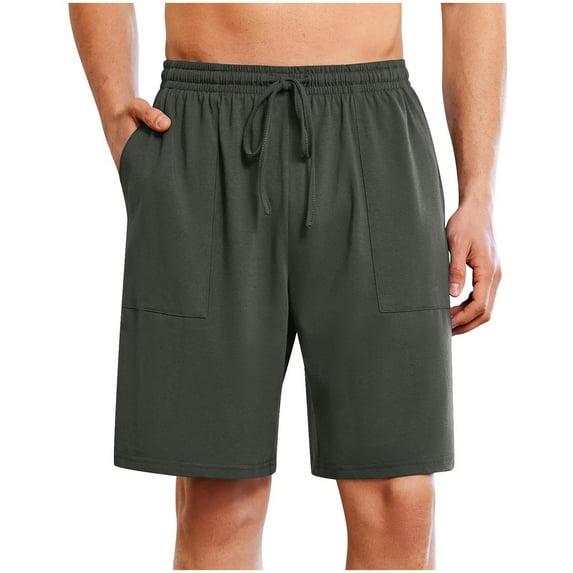 Arnsht Men's Pajama Shorts Cotton Lounge Sleep Shorts Elastic Waist Loose Comfortable Breathable Sleepwear Pants with Pockets Gray S