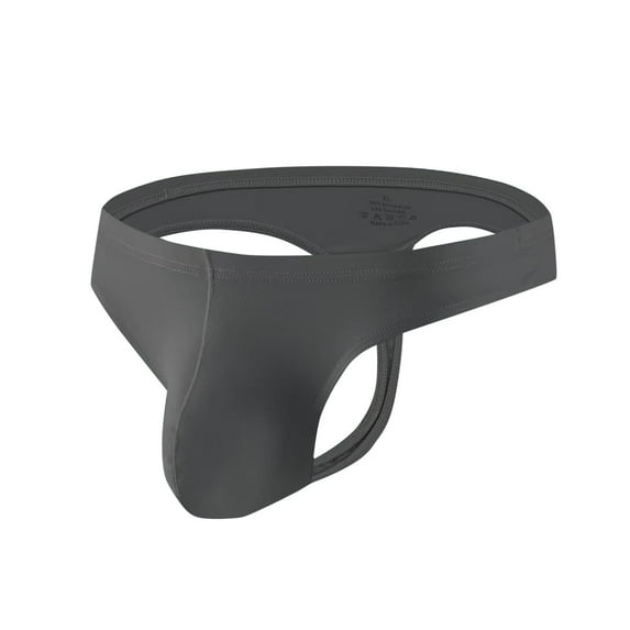 Arnsht Men's Plus Size Fashion Solid Color Quick Dry Breathable Ice Silk Soft Comfort Triangle Pants Thong Underwear Dark Gray XXXL