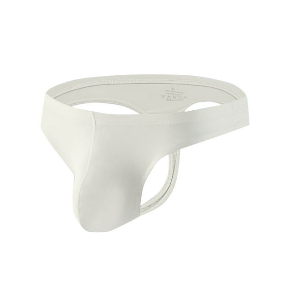 Arnsht Men's Plus Size Fashion Solid Color Quick Dry Breathable Ice Silk Soft Comfort Triangle Pants Thong Underwear White M