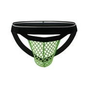 Arnsht Mens Sexy Mesh Jockstrap Low Rise Underwear Jock Trendy Strap Green L