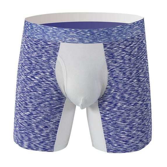 Arnsht Men's Solid Color Comfortable Large Size Sweat Absorbent Breathable Lengthened Sports Anti Abrasion Legs Boxer Briefs Boxers Purple XL