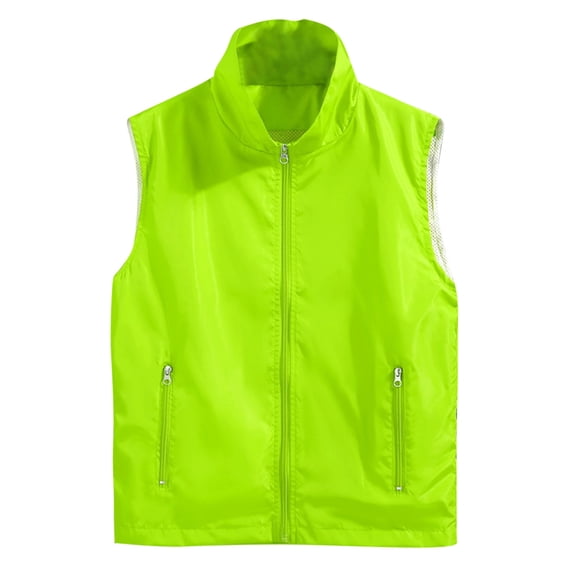 Arnsht Men's Summer Plus Size Lightweight Golf Vest Outerwear with Pockets Softshell Sleeveless Vest for Running Hiking Sports Green XL