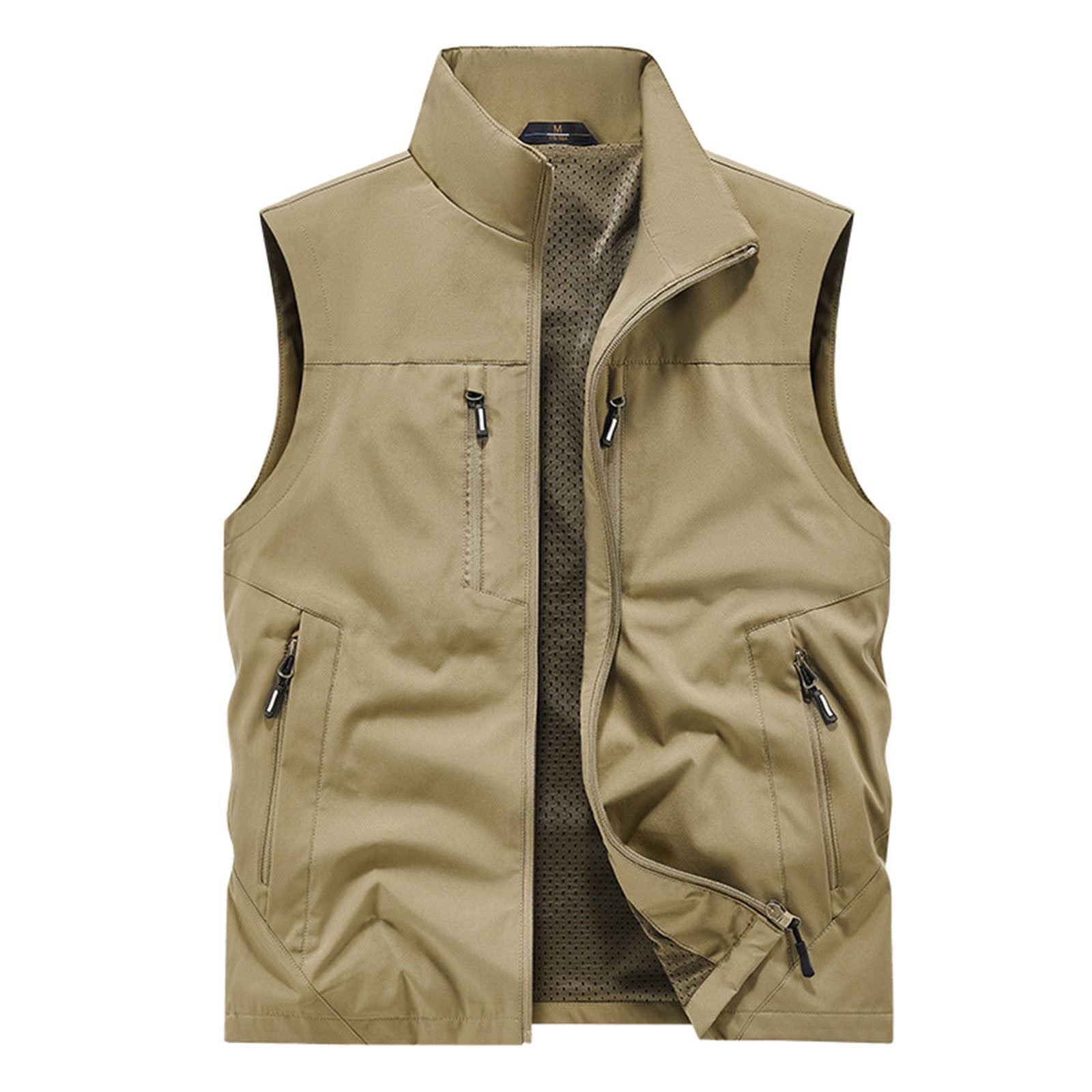 Arnsht Men's Summer Plus Size Lightweight Golf Vest Outerwear with Pockets Softshell Sleeveless Vest for Running Hiking Sports Yellow L