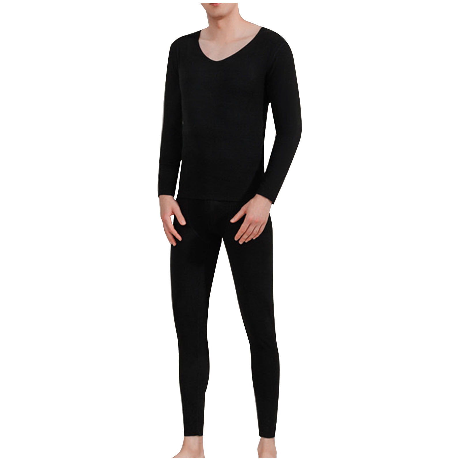 Men's Heavyweight Cotton Waffle Knit Thermal Top, Black L Men's Heavyweight Cotton Waffle Knit Thermal Top, Black L