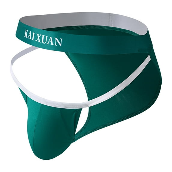 Arnsht Men's Track Gym Underwear Lingeries Underwear Thong for Mens Sexy Cut Out Eyelet Low Rise Plain Underwear Green L