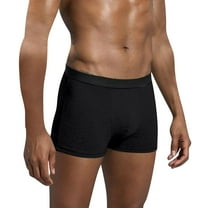 Arnsht Men's Underwear Cotton Soft Breathable Comfortable Boxer Long Athletic Solid Men's Briefs Black L