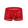 thumbnail image 1 of Arnsht Mens Boxer Briefs Breathable Mesh Underwear Hollowed Out Solid Color Vent Underpants Red XL, 1 of 3