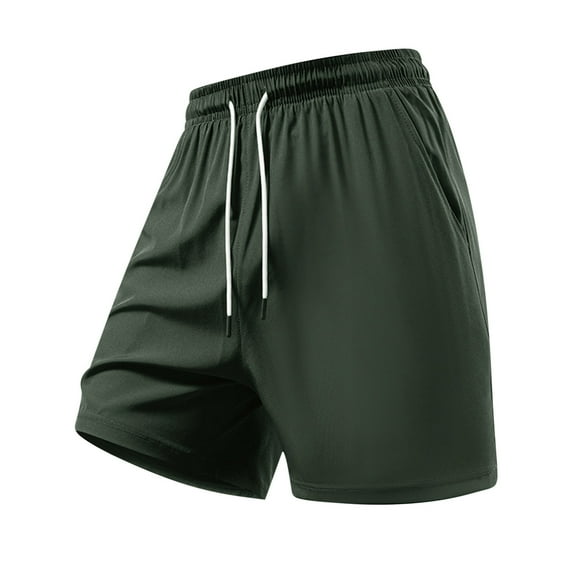 Arnsht Mens Breathable Comfy Athletic Workout Shorts 5.5" Cotton Casual Shorts Elastic Waist Joggers Sports Sweat Shorts Green L