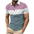 thumbnail image 1 of Arnsht Mens Fashion Color Block Pullover Shirts Casual Short Sleeve T Shirt Striped Moisture Wicking Golf Shirts Tops Blue XXL, 1 of 7
