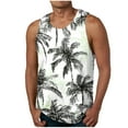 thumbnail image 1 of Arnsht Mens Summer Vacation Tank Tops Sleeveless Muscle Shirts Beach Hawaiian Printing Leisure Sports Fitness Tank Tops Green XXL, 1 of 5