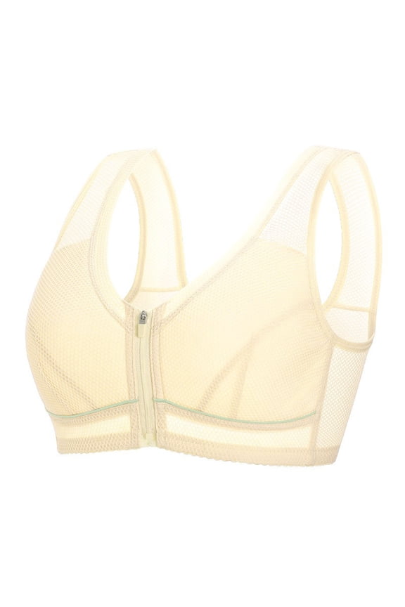 Mesh Breathable Comfort Sports Bras for Women Plus Size Non Padded Wirefree Workout Everyday Casual Bra Beige 50