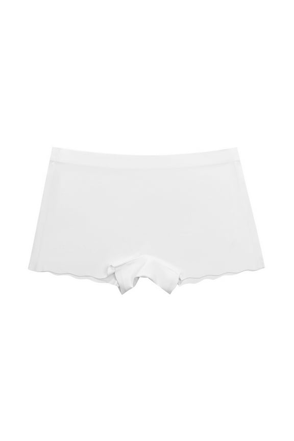 Mid Waist Safety Short Boyshort Boxer Underwear Women Seamless Panties Elastic Body Shapewear Soft Briefs White XS