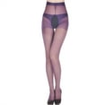 thumbnail image 1 of Arnsht Pantyhose for Women Solid Color Open Crotch Body Stockings Thigh High Silky Stockings Sheer Hollow Out Tights Purple Free Size, 1 of 2
