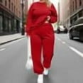 thumbnail image 1 of Arnsht Plus Size Sweatsuits Women 2 Piece Outfits Two Piece Crewneck Sweatshirts Sets Lounge Fall Sweatpants 2025 Tracksuits (L-5XL) Red XXXXL, 1 of 6