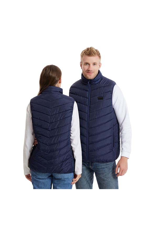(S-5XL) Plus Size Heated Vest Women and Men Winter Warming Vest Coat Unisex Heated Jacket with 3 Heating Levels 21 Heating Zones Blue S