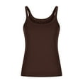 thumbnail image 1 of Arnsht (S-5XL) Plus Size Women's Tank Tops Sexy Square Neck Top Racerback Ribbed Camisoles Base Layer Slim Fit Tops Brown XXXL, 1 of 5