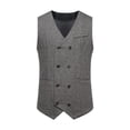 thumbnail image 1 of Arnsht Suit Vest for Men Herringbone Tweed Suit Vest Retro Solid Business Formal Dress Vests Slim Fit Tailored Collar Waistcoat Gray S, 1 of 9
