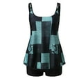 thumbnail image 1 of Arnsht Tankini Swimsuits for Women Two Piece Bathing Suits Tops with Boyshorts Print Sleeveless Halter Loose Fit Comfortable Breathable Swimwear Green M, 1 of 3