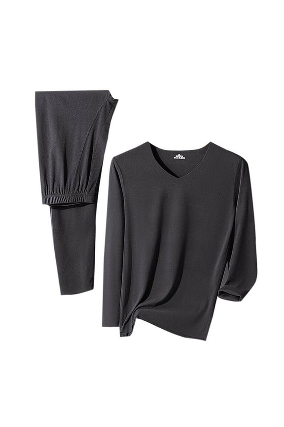 Thermal Underwear Sets for Men 2 Pack Long Johns Soft Fleece Lined Base Layer Cold Weather Suits Dark Gray XXXL