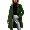 thumbnail image 1 of Arnsht Trench Coat for Women Single Breasted Trench Coat Oversized Coats Outerwear Blazer Jacket Button Lapel Overcoat Green L, 1 of 8