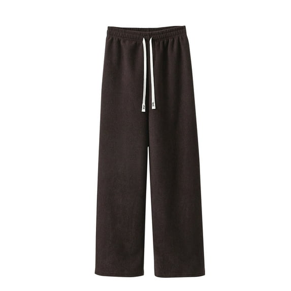 Arnsht Wide Leg Sweatpants Women Oversized High Waist Baggy Sweatpants Solid Color Fleece Casual Breathable Flowy Lounge Pants Brown L