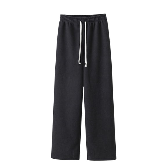 Arnsht Wide Leg Sweatpants Women Oversized High Waist Baggy Sweatpants Solid Color Fleece Casual Breathable Flowy Lounge Pants Gray L