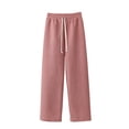 thumbnail image 1 of Arnsht Wide Leg Sweatpants Women Oversized High Waist Baggy Sweatpants Solid Color Fleece Casual Breathable Flowy Lounge Pants Pink XL, 1 of 7